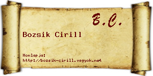 Bozsik Cirill névjegykártya